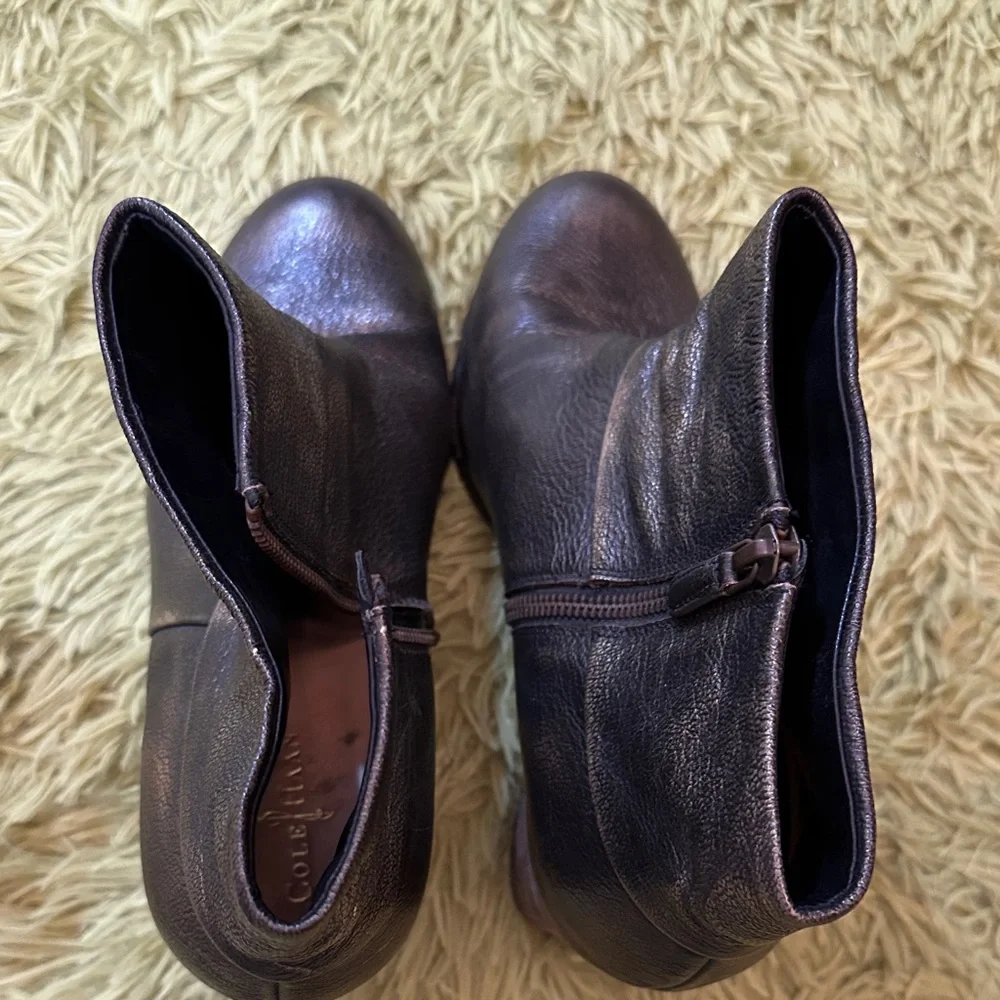Cole Haan Nike Air Cassidy Black Leather Ankle Boots Size 10